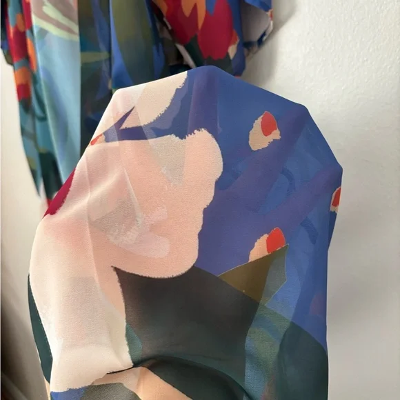 Chicos Gottex Botanical Gardens Sheer Kimono Cover Up Robe